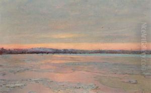Winter Twilight On The Charles River by Edward Emerson Simmons