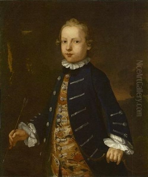 Portrait Of A Boy, Traditionally Identified As 'master Best' In A Blue Coat And Floral Waistcoat - view 1