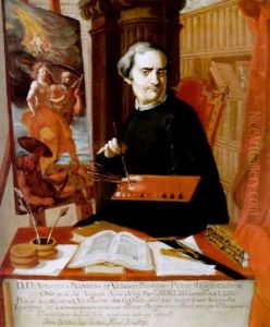 Portrat Des Acisclo Antonio Palomino De Castro Y Velasco by Juan Baptista Simo