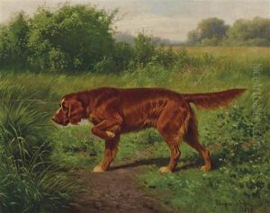 Portrait Of A Labrador Retreiver by Hermann Gustave Simon