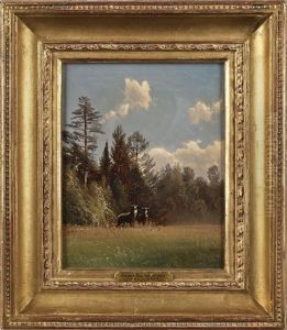 Landscape With Deer by Hermann Gustave Simon
