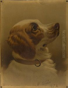 Portrait Of A Spaniel by Hermann Gustave Simon