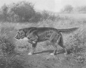 Portrait Of A Red Setter by Hermann Gustave Simon