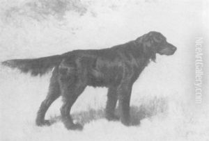 Gordon Setter On Point by Hermann Gustave Simon