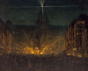 Vaclavske Namesti V Noci by Tavik Frantisek Simon