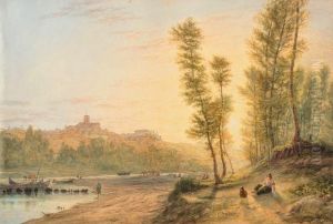 San Miniato Dalla Riva Dell'arno by John Henry Bradley