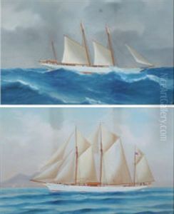 The Royal Yacht Squadron Shooner "fantome" (+ Another; Pair) The Royal Yacht Squadron Shooner "fantome" (+ Another; Pair)