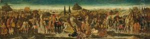 A Battle Scene: A Cassone Front by Giovanni di Ser Giovanni di (lo Scheggia) Simone