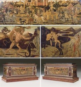 The Triumph Of David (+ 2 Others, Smaller; 3 Works On A Cassone) by Giovanni di Ser Giovanni di (lo Scheggia) Simone