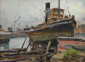 Barche In Secca by Michele De Simone