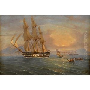 Shipping In The Bay Of Naples by Tommaso de Simone