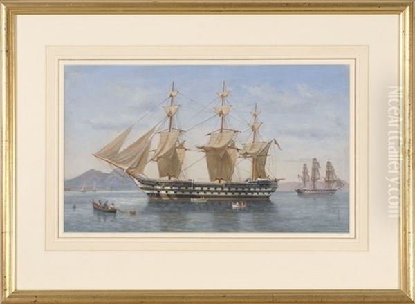 The Hms Queen In Naples Bay - view 1