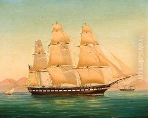 The U.s. Frigate "sabine" Off Naples by Tommaso de Simone