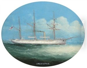 The Royal Navy's Screw Gunboat H.m.s. Espoir At Sea