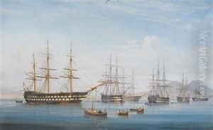 Ships Of The Mediterranean Fleet Lying At Anchor In The Bay Of Naples Ships Of The Mediterranean Fleet Lying At Anchor In The Bay Of Naples