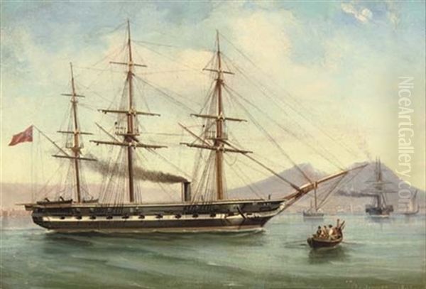 A Royal Naval Auxiliary Warship In The Bay Of Naples - view 1