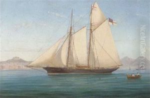 Lord Suffield's Yacht "flower Of Yarrow" In The Bay Of Naples