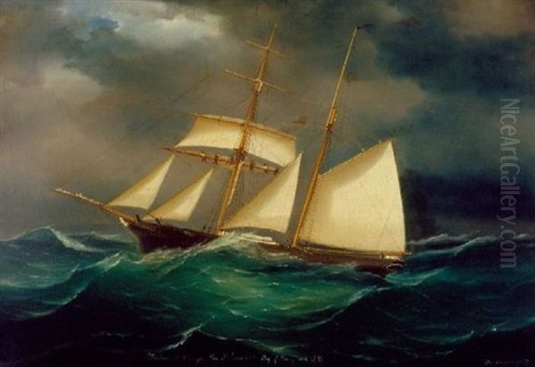 The "madonna Of Aberogron", Cap. J. Evans In The Bay Of Biscay Wind S.w. - view 1