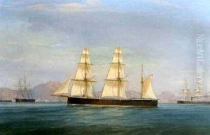Ironclads Of The Mediterranean Fleet Off The Italian Coast by Tommaso de Simone