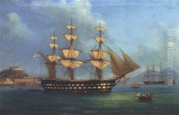 H.m.s. "cressy" Lying At Anchor Off Naples - view 1