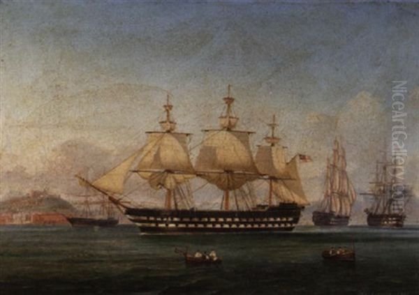 A British Mediterranean Squadron Of The White Arriving In The Bay Of Naples - view 1