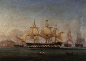 A British Mediterranean Squadron Of The White Arriving In The Bay Of Naples