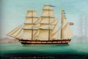 Barque "esther" Of Whitehaven Entering The Bay Of Naples by Tommaso de Simone