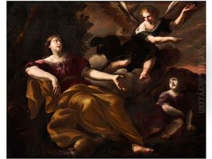 Hagar Und Ismael Von Einem Engel Beschutzt by Giuseppe Simonelli