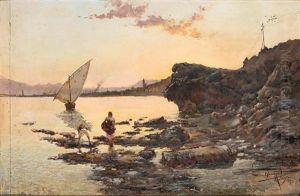 Playa De Malaga Al Atardecer