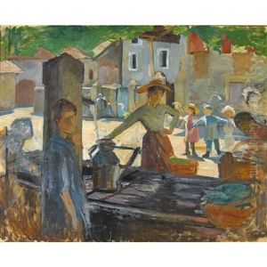 Frauen Am Brunnen by John Pierre Simonet
