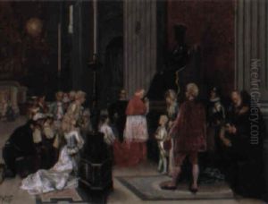 A Ceremony At St. Peter's Basilica, Rome by Ettore Simonetti