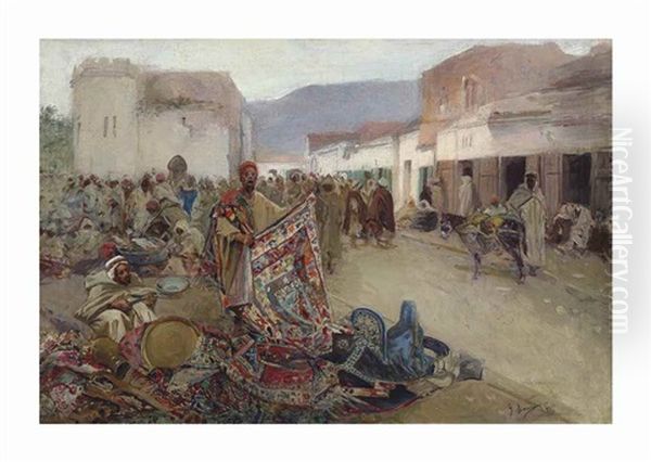 A Busy Market, North Africa - view 1