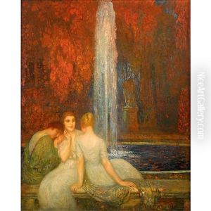 Three Women Before A Fountain Three Women Before A Fountain