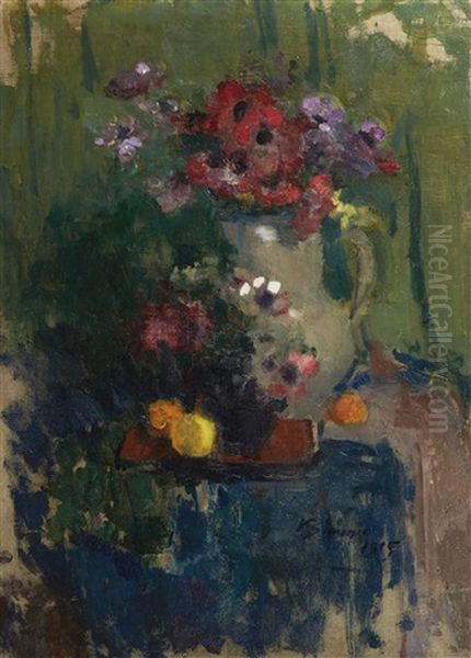 Bouquet D'anemones En Cruche - view 1