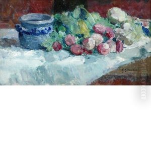 Still Life Of Radishes On A Table Top