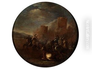 Reiterschlacht Vor Einer Festung by Francesco Simonini