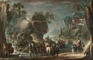 Soldiers Crossing A River by Francesco Simonini