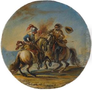 Battle Scenes (pair) by Francesco Simonini
