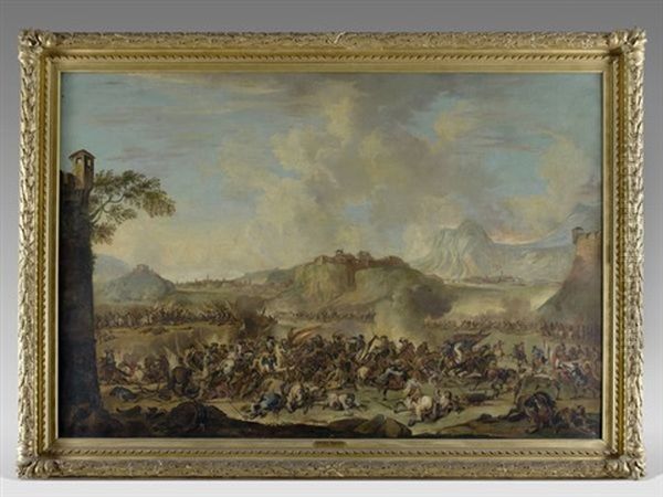 Scene De Bataille Dans Un Paysage Montagneux - view 1