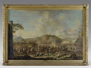Scene De Bataille Dans Un Paysage Montagneux