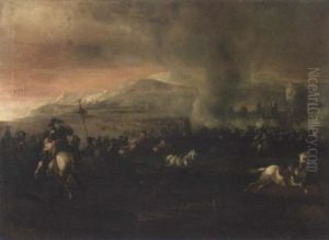 Choc De Cavalerie Aux Abords D'une Ville Fortifiee