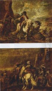 A Cavalryman Before His Troops by Francesco Simonini