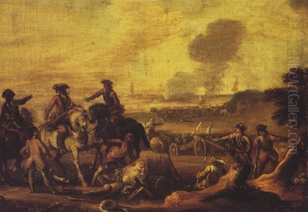 A Commander With Soldiers In A Battlefield - view 1