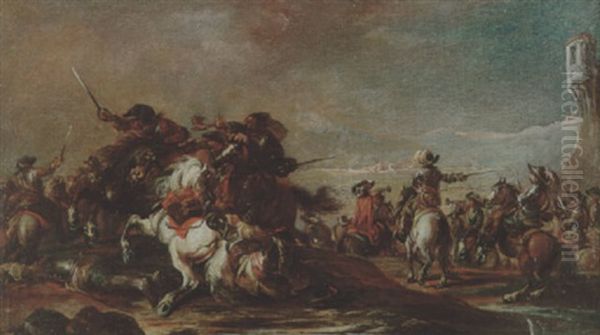 A Cavalry Skirmish - Sounding The Bugle - view 1