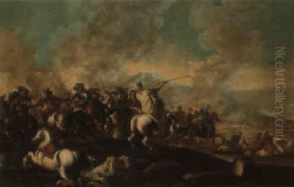 A Cavalry Battle Between Christians And Turks - view 1