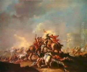Reitergefecht Vor Den Mauern Eirner Stadt by Francesco Simonini