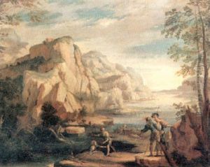 Gebirgslandschaft Mit Soldaten Und Bauern by Francesco Simonini