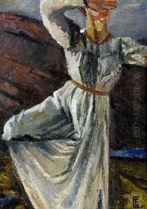 Portrait Of A Dancer (+ 2 Others, Watercolor; 3 Works) by Nina Yakovlevna Simonovich Efimova