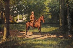 Jeune Cavalier Dans Un Parc