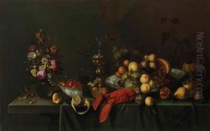 Still Life With Flowers, Fruits And Lobster